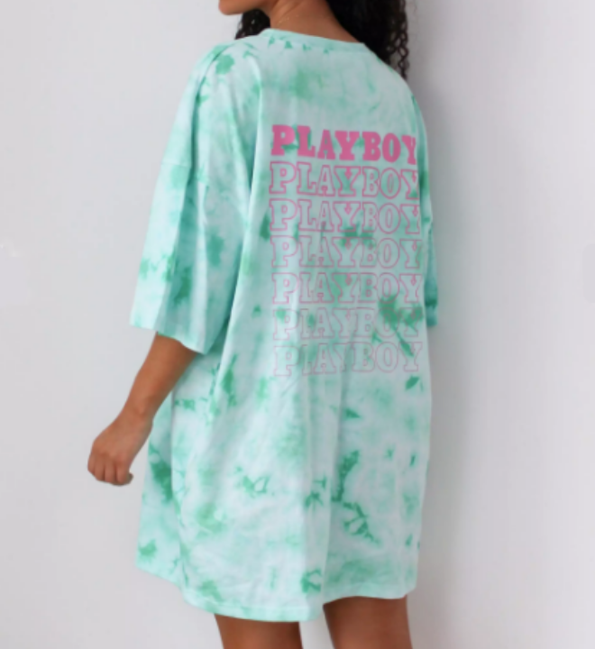 بلاي بوي قميص تاي داي منت يونيسيكس اوفر سايز 