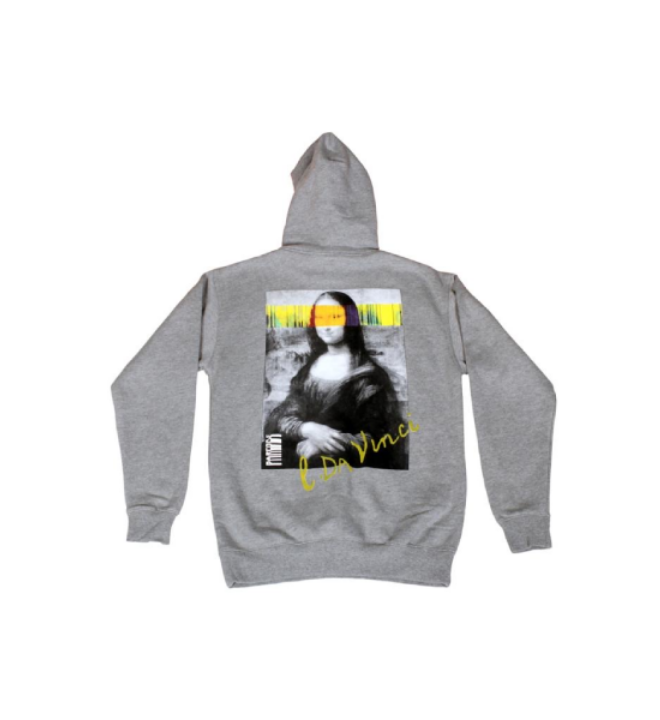 باركود | هودي الموناليزا رصاصي