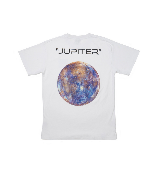 سكان | تيشرت ابيض كوكب المشتري & وتمثال 