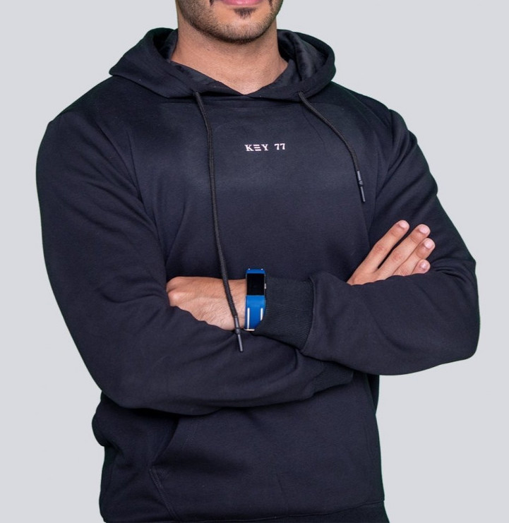 هودي المجرة اليد باللون الاسود |key77