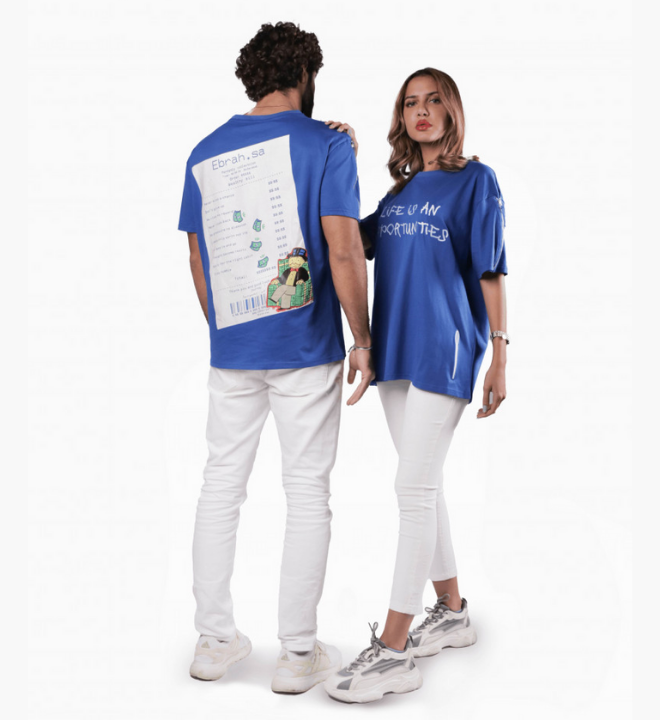 ابره | تيشرت ازرق من كولكشن المونوبولي